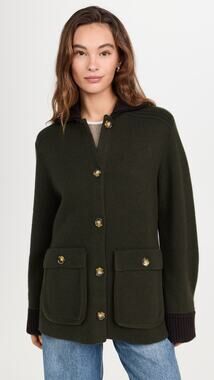 La Ligne Theodore Jecket Large Wool Cashmere Green Brown Oversized Cardiganw
